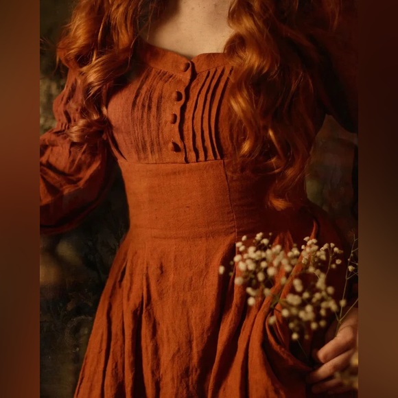 PHOENIX 24 | REGENCY LACE-UP LINEN DRESS - Picture 4 of 6